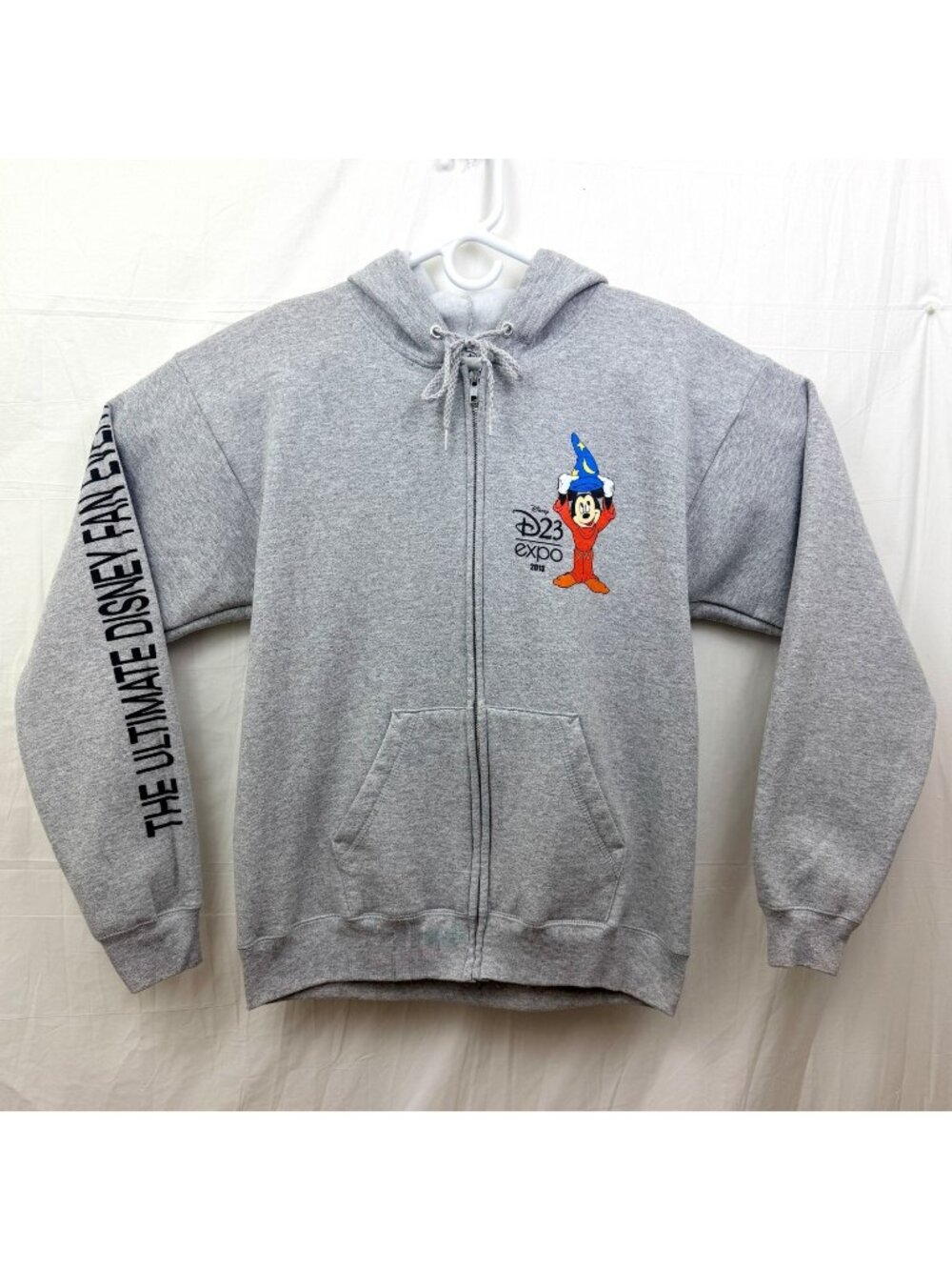 Disney D23 Expo 2013 Sorcerer Mickey Zippered Hoodie Unisex M Gray